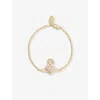 Vivienne Westwood Jewellery Mens  Agnatha Brand-orb Brass And Cubic Zirconia Bracelet In Gold / Pink/ Cz