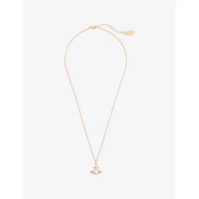 Vivienne Westwood Jewellery Mens Gold/champ/pink Pearl Feodora Brass Pendant Necklace