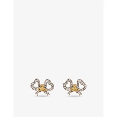 Vivienne Westwood Jewellery Mens Rigoberta Platinum-plated Brass And Crystal Earrings Plat / Gold / Crys