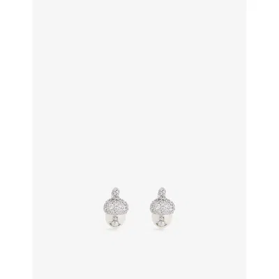 Vivienne Westwood Jewellery Mens Plati / White / Creamr Lucille Platinum-plated Brass, Cubic Zirconia And Pearl Stud Earrings