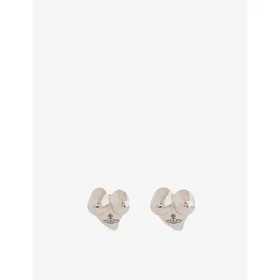Vivienne Westwood Jewellery Mens Mimosa Platinum-plated Brass Clip-on Earrings Platinum / Black Patina