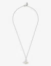 Vivienne Westwood Jewellery Womens Platinum Creamrose Olympia Silver-tone Brass And Cubic Zirconia N In Platinum Creamrose