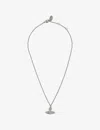 Vivienne Westwood Jewellery Grace Bas Relief Brass And Cubic Zirconia Necklace In Silver