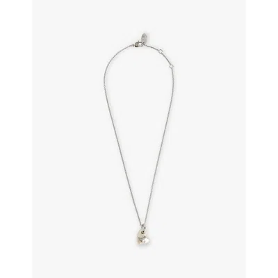 Vivienne Westwood Jewellery Mens Platinum Florentina Heart-shape Brass Necklace