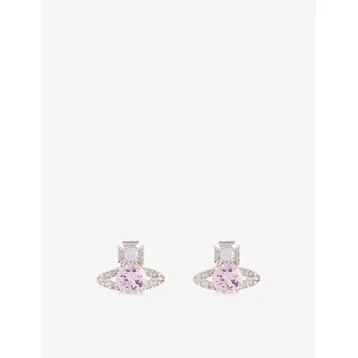 Vivienne Westwood Jewellery Mens Platinum / Milky P, Pink Ismene Silver-plated Brass And Gemstone Earrings