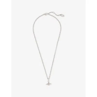 Vivienne Westwood Jewellery Mens Platinum Petite Orb Brass Pendant Necklace In Silver