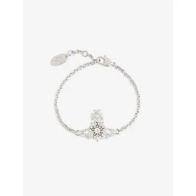 Vivienne Westwood Jewellery Mens Platinum / White Crystal Mariette Silver-plated Brass And Cubic Zirconia Bracelet