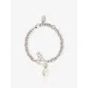 Vivienne Westwood Jewellery Mens  Claude Safety-pin Small Brass Bracelet In Platinum/creamrose Prl