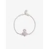 Vivienne Westwood Jewellery Mens  Agnatha Brass And Cubic Zirconia Bracelet In Platinum/lilac/ Cz