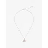 Vivienne Westwood Jewellery Mens Platinum/v Rose/crystal New Diamante Heart Platinum-plated Brass And Crystal Pendant Necklace