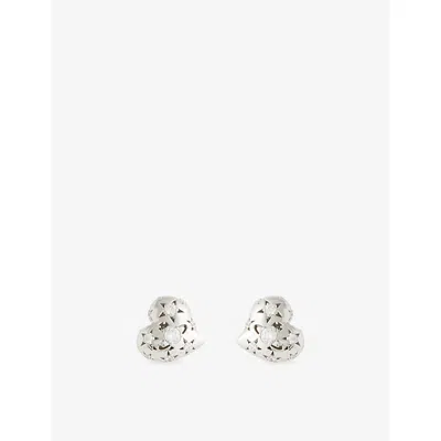 Vivienne Westwood Jewellery Mens Aw25-platinum / White Cz Lee Brass And Cubic Zirconia Clip Earrings In Multi
