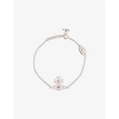Vivienne Westwood Jewellery Mens  Masha Sterling-silver And Cubic Zirconia Bracelet In Platinum /pink Cz