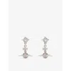 Vivienne Westwood Jewellery Mens New Petite Orb Platinum-plated Brass Earrings In Silver