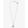 VIVIENNE WESTWOOD JEWELLERY WILLA BAS RELIEF SILVER-TONE BRASS AND CRYSTAL PENDANT NECKLACE
