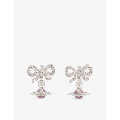 Vivienne Westwood Jewellery Octavie Recycled Silver And Cubic Zirconia Crystal Earrings In White