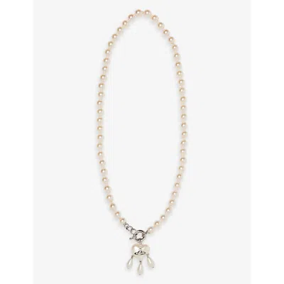 Vivienne Westwood Jewellery Sheryl Faux-pearl And Brass Necklace In Platinum /rose Pearl