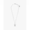 Vivienne Westwood Jewellery Joaquina Brand-orb Brass And Cubic Zirconia Pendant Necklace In Platinum / White Cz