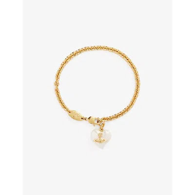 Vivienne Westwood Jewellery Sheryl Brass And Faux-pearl Bracelet In Gold