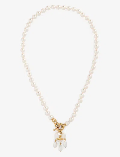 Vivienne Westwood Jewellery Sheryl Faux-pearl And Brass Necklace In Gold / Creamrose Pearl