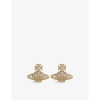 VIVIENNE WESTWOOD JEWELLERY VIVIENNE WESTWOOD JEWELLERY WOMENS GOLD / WHITE CZ NATALINA BRASS AND CUBIC ZIRCONIA EARRINGS
