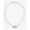 VIVIENNE WESTWOOD JEWELLERY MESSALINE SILVER-TONE BRASS AND CRYSTAL-EMBELLISHED CHOKER NECKLACE