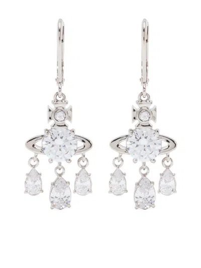 Vivienne Westwood Joaquina Drop Earrings In Platinum