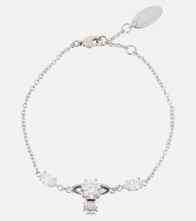 Vivienne Westwood Joaquina Orb Embellished Bracelet In Silver