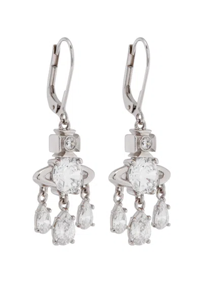 Vivienne Westwood Joaquina Orb Embellished Drop Earrings In Metallic