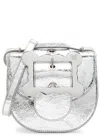 Vivienne Westwood Jodie Metallic Leather Saddle Bag In Silver