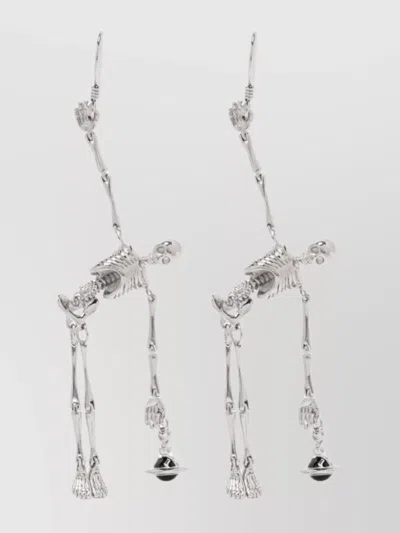Vivienne Westwood Jointed Skeleton Dangle Earrings Pair In Neutral