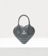 Vivienne Westwood Josephine Heart Crossbody Bag Bi Col Croc-embossed Anthracite In Anthracite