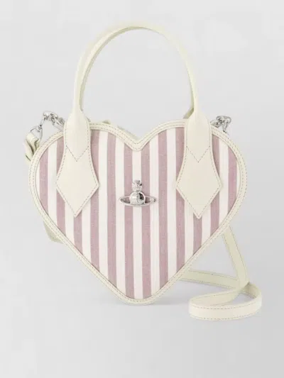 Vivienne Westwood Josephine Heart Mini Crossbody Cotton Bag In Pink