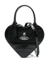 Vivienne Westwood Heart Shape Shoulder Bag With Detachable Strap In Black