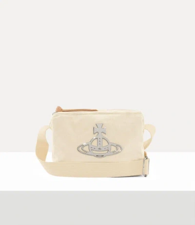 Vivienne Westwood Jude Crossbody Canvas Natural In Brown