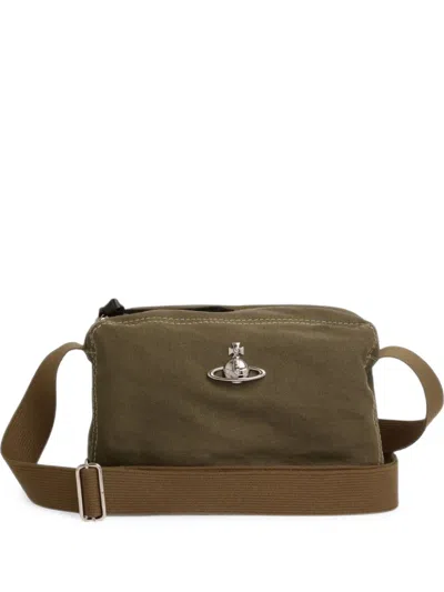Vivienne Westwood Jude Orb-plaque Rectangular Crossbody Bag In Green