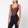 Vivienne Westwood Juliet Wool Corset With Scarlet Tartan Pattern In Multi