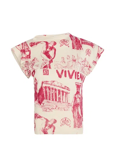 Vivienne Westwood Justine Printed Cotton And Cashmere-blend T-shirt In White