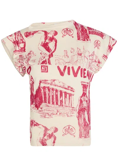 Vivienne Westwood Justine Printed Cotton And Cashmere-blend T-shirt In White