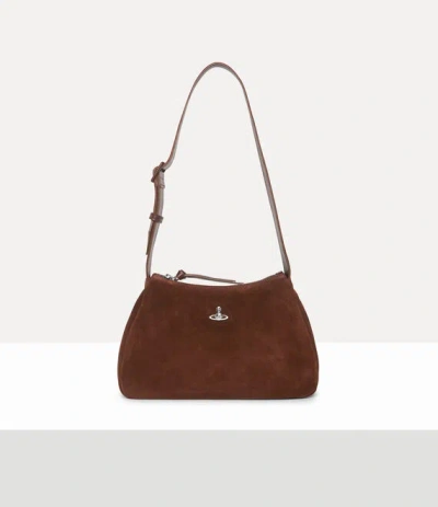 Vivienne Westwood Kate Shoulder Bag Leather Chocolate-brown
