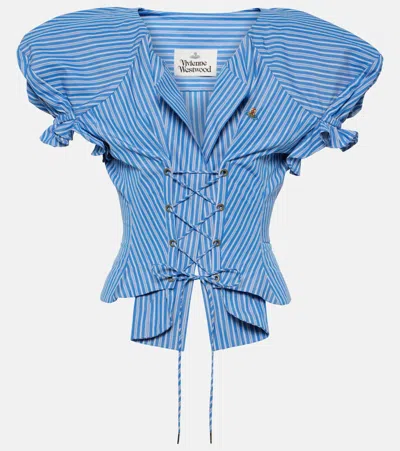 Vivienne Westwood Kate Striped Cotton Top In Blue