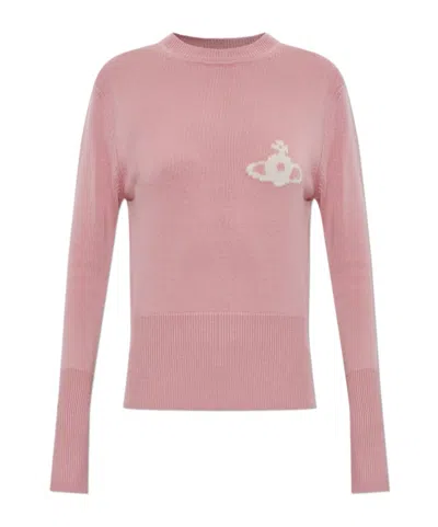 Vivienne Westwood Katie Orb Knitted Sweater In Pink