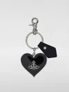 Vivienne Westwood Mirror Heart Orb Keyring Accessories In 黑色