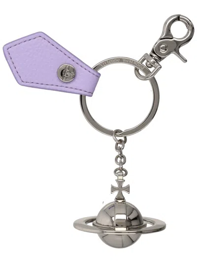 Vivienne Westwood Keychain "3d Orb" In Purple