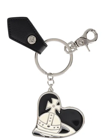 Vivienne Westwood Keychain "orb Heart" In Black
