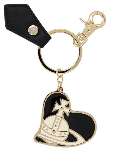 Vivienne Westwood Keychain "orb Heart" In Neutral