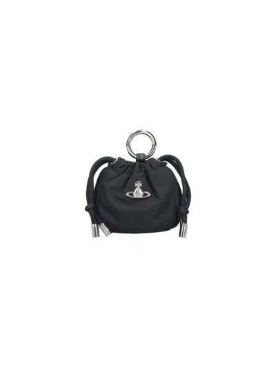Vivienne Westwood Keychain Pouch "orb" In Black