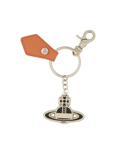 Vivienne Westwood Keychain With Logo In Buff