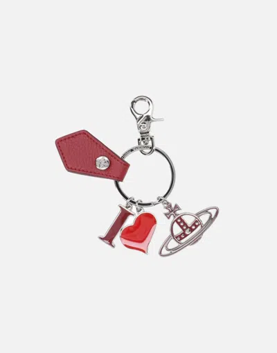 Vivienne Westwood "i Love Orb" Keyring In Red