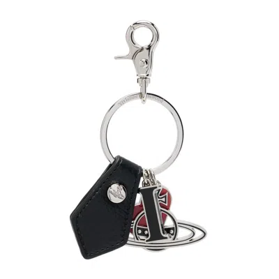 Vivienne Westwood I Love Orb Keyring In Black