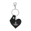 Vivienne Westwood Mirror Heart Orb Keyring Accessories In Black